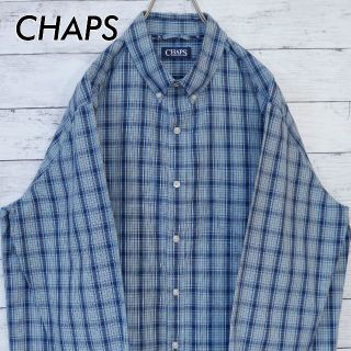 チャップス(CHAPS)のXL チャップス Chaps チェック長袖 ボタンダウンシャツ BDシャツ 紺(シャツ)