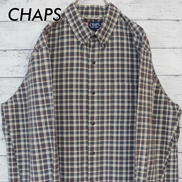 チャップス Chaps 長袖 チェック ボタンダウンシャツ BDシャツ ブラウン