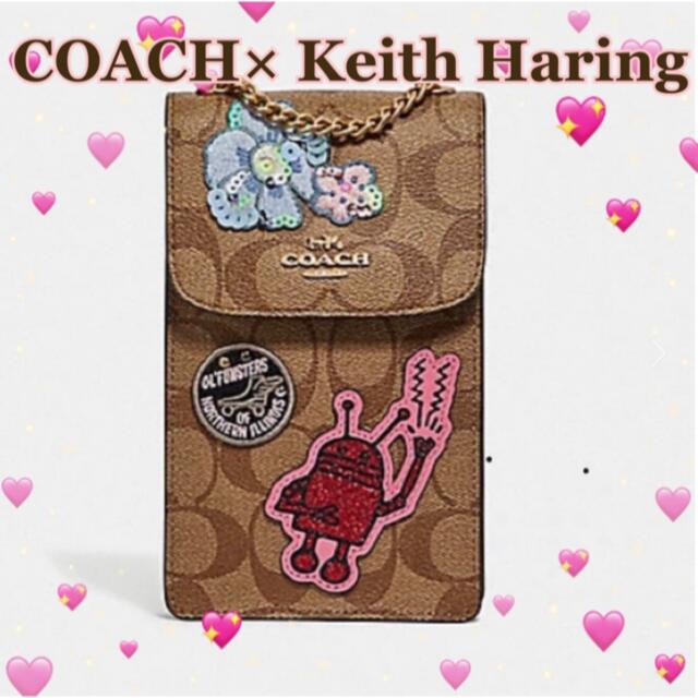 【限定品】COACH xキースへリング  携帯スマホ ショルダーバッグ