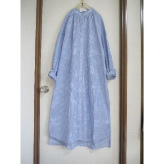 サマンサモスモス(SM2)の新品★サマンサモスモス★blue★ストライプシャーリングシャツワンピース(ロングワンピース/マキシワンピース)