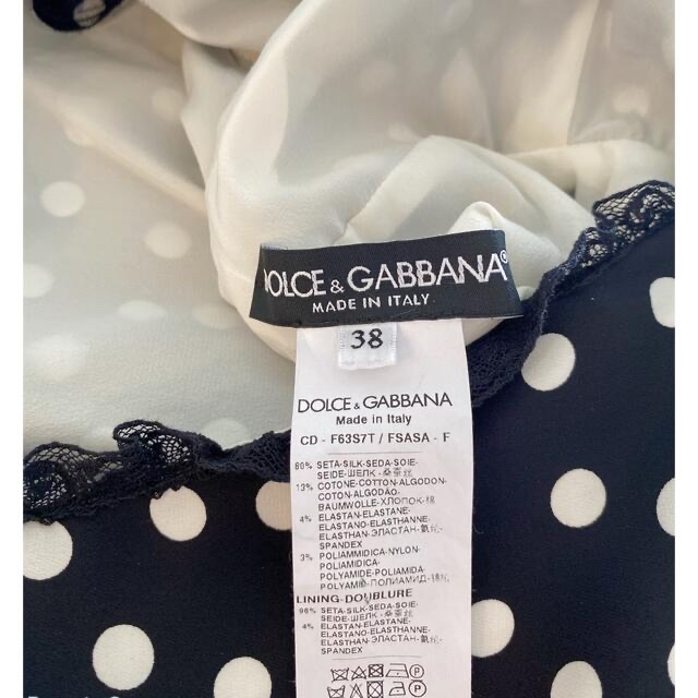 DOLCE&GABBANA(ドルチェアンドガッバーナ)の⭐︎美品⭐︎Dolce & Gabbanaのドットワンピース　38 レディースのワンピース(ひざ丈ワンピース)の商品写真