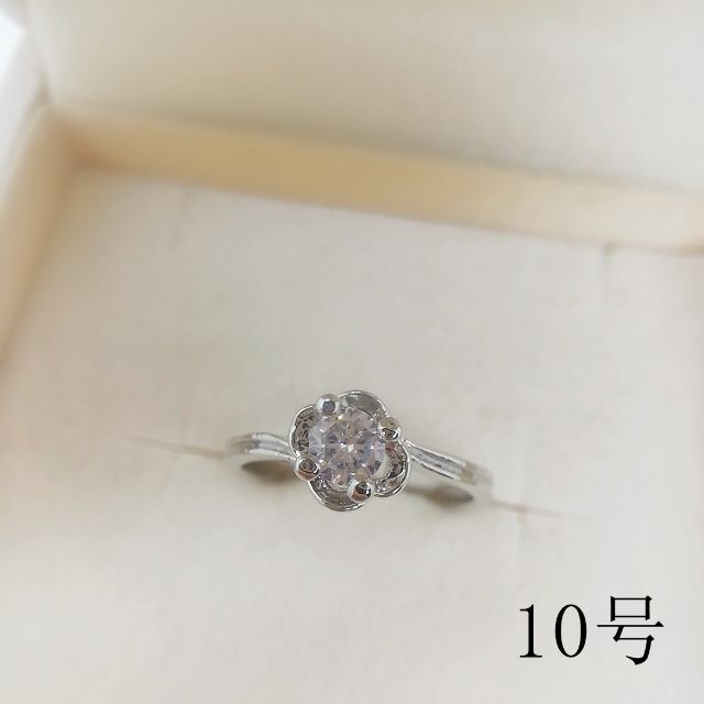 tt10093閉店セール10号リング細身優雅リングジルコニアリング レディースのアクセサリー(リング(指輪))の商品写真