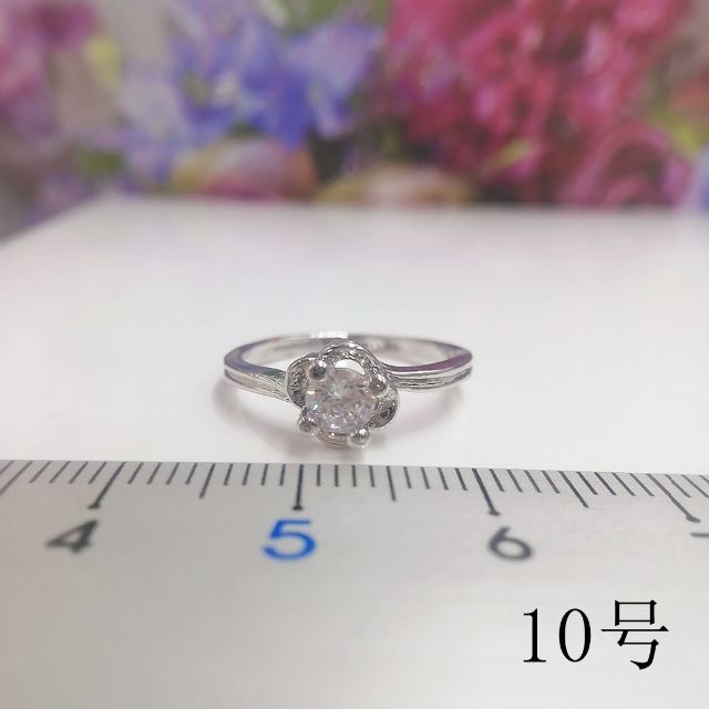 tt10093閉店セール10号リング細身優雅リングジルコニアリング レディースのアクセサリー(リング(指輪))の商品写真