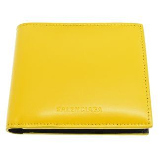 バレンシアガ(Balenciaga)のBALENCIAGA バレンシアガ Essential Square Folded Coin Wallet 664038 エッセンシャル スクエア コインウォレット 二つ折り財布 レザーウォレット イエロー(折り財布)