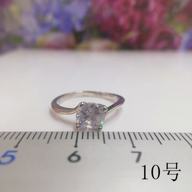 tt10095閉店セール10号リング優雅一粒石czダイヤモンドリング レディースのアクセサリー(リング(指輪))の商品写真