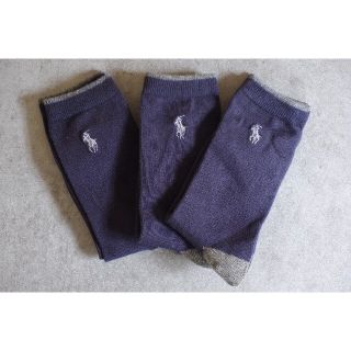 ポロラルフローレン(POLO RALPH LAUREN)のポロラルフローレンのキッズ用ソックス3足セット20-22cm【新品】(靴下/タイツ)