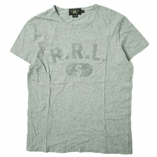 ダブルアールエル(RRL)のRRL ダブルアールエル ATHLETIC LOGO TEE フェード加工 ロゴTシャツ S グレー 半袖 Double RL クルーネック トップス【中古】【RRL】(Tシャツ/カットソー(半袖/袖なし))