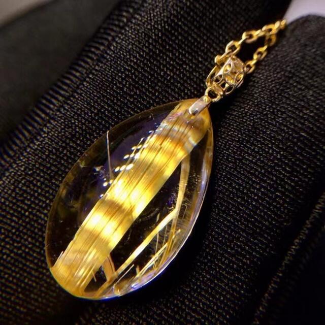 ⭐︎【天然】タイチンルチルクオーツ ペンダントトップ k18 2.7g-