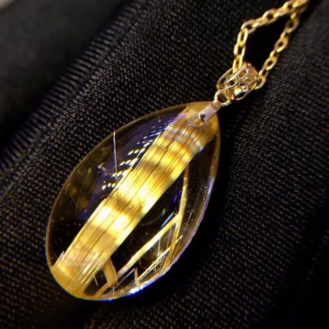 ⭐︎【天然】タイチンルチルクオーツ ペンダントトップ k18 2.7g