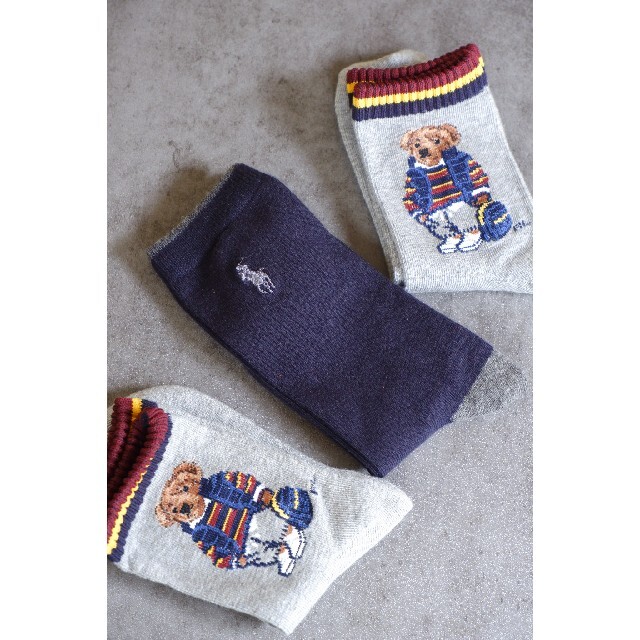 POLO RALPH LAUREN(ポロラルフローレン)のポロラルフローレンのキッズ用ソックス3足セット20-22cm【新品】 キッズ/ベビー/マタニティのこども用ファッション小物(靴下/タイツ)の商品写真