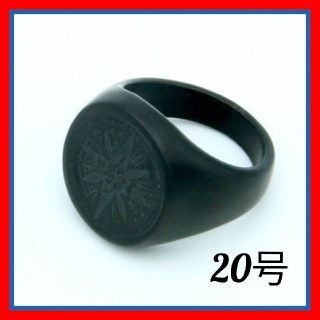 【SALE】リング メンズ アクセサリー ステンレス ブラック 黒 指輪 20号(リング(指輪))