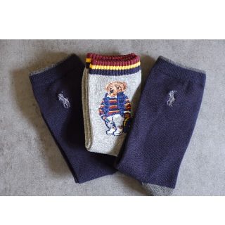 ポロラルフローレン(POLO RALPH LAUREN)のポロラルフローレンのキッズ用ソックス3足セット20-22cm【新品】(靴下/タイツ)