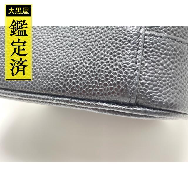 CHANEL　縦型バニティバッグ　ブラック/GP　キャビアスキン　【432】