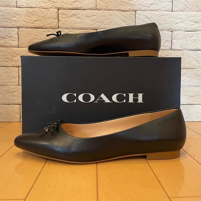 COACH(コーチ)の【美品】COACHパンプス黒24.5 レディースの靴/シューズ(バレエシューズ)の商品写真