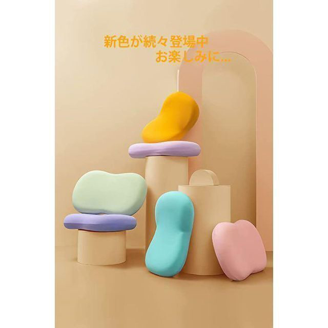 枕 「猫腹マクラ」低反発枕 ふわふわマクラ 55*35*10cm (イエロー) インテリア/住まい/日用品の寝具(枕)の商品写真