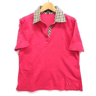 ダックス(DAKS)のダックス DAKS 鹿の子 キーネック ポロシャツ 衿チェック 半袖 ピンク(ポロシャツ)