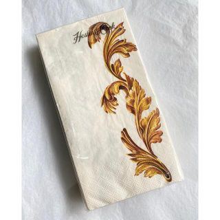 【新品】Hester&CookゲストナプキンGOLD FLORA(テーブル用品)