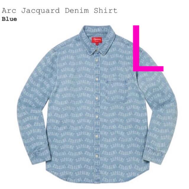 Supreme Arc Jacquard Denim Shirt Blue Lシャツ