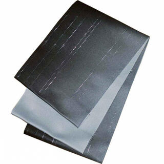 日本製 グラデーション 浴衣帯 リバーシブル ラメ ぼかし ゆかた帯 黒×グレー(浴衣帯)
