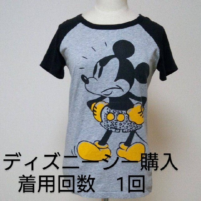 【着用回数1回】東京ディズニーシー　ラグラン　Tシャツ　ミッキー　レオパード　Ｌ レディースのトップス(Tシャツ(半袖/袖なし))の商品写真