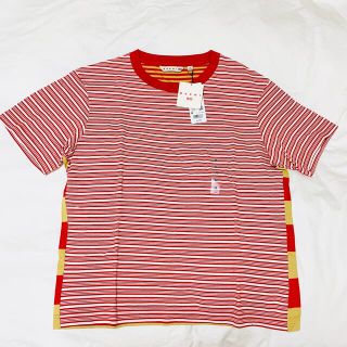 マルニ(Marni)の✴︎新品タグ付✴︎UNIQLO and MARNIボーダーTシャツMサイズレッド(Tシャツ/カットソー(半袖/袖なし))