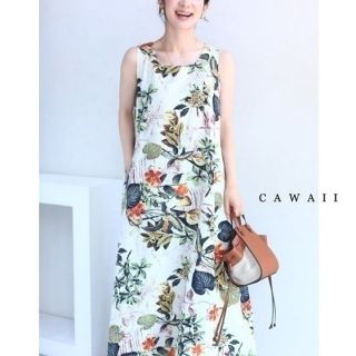 カワイイ(cawaii)のcawaii  涼しく夏を愉しむボタニカルロングワンピース(ロングワンピース/マキシワンピース)