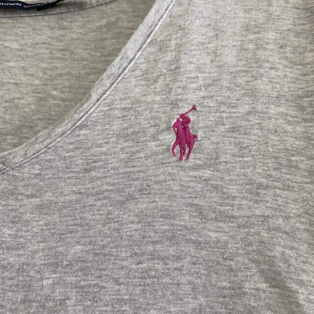 Ralph Lauren(ラルフローレン)のラルフローレン　スポーツ　グレー　Vネックシャツ　M レディースのトップス(Tシャツ(半袖/袖なし))の商品写真