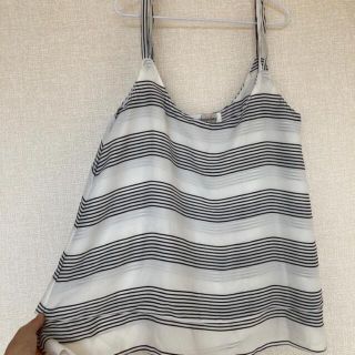 ザラ(ZARA)の【美品】ボーダーキャミトップス(カットソー(半袖/袖なし))