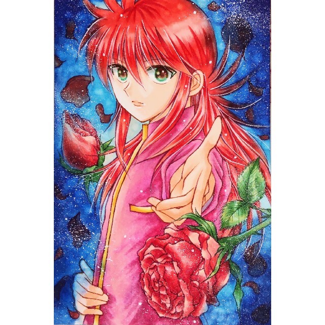 手描きイラスト ファンアート 幽遊白書 蔵馬 正規品質保証 幽遊白書