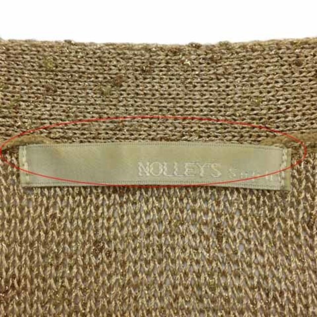 NOLLEY'S(ノーリーズ)のノーリーズ Sophi カーディガン Vネック ラメ 長袖 38 茶 ブラウン レディースのトップス(カーディガン)の商品写真