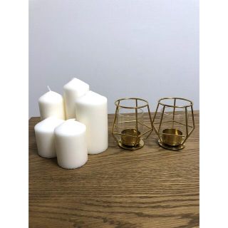 IKEA キャンドル5個　キャンドルホルダー2個　セット(その他)