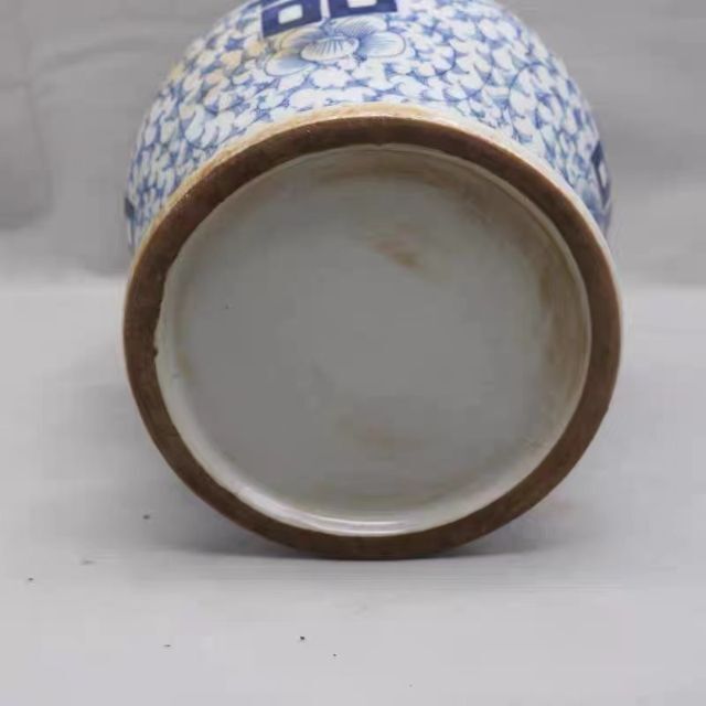 シノワズリu3000ブルーホワイト ダブルハピネス 花瓶