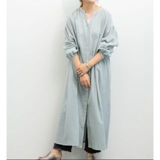 アースミュージックアンドエコロジー(earth music & ecology)の【新品】Vネックロングシャツワンピース ＊(ロングワンピース/マキシワンピース)