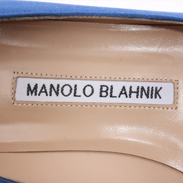 MANOLO BLAHNIK(マノロブラニク)のマノロブラニク ハンギシ サテン 35 1/2 ブルー レディース パンプ レディースの靴/シューズ(ハイヒール/パンプス)の商品写真