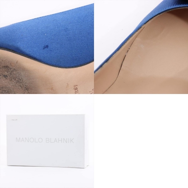 MANOLO BLAHNIK(マノロブラニク)のマノロブラニク ハンギシ サテン 35 1/2 ブルー レディース パンプ レディースの靴/シューズ(ハイヒール/パンプス)の商品写真