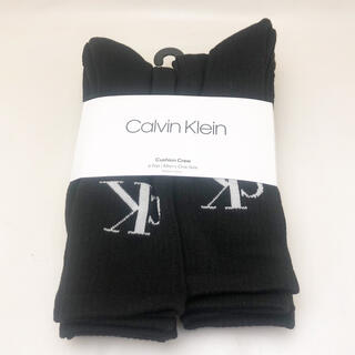カルバンクライン(Calvin Klein)の新品 カルバンクライン メンズソックス 6枚組 ロング ブラック(ソックス)