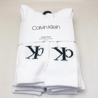 カルバンクライン(Calvin Klein)の新品 カルバンクライン メンズソックス 6枚組 ロング ホワイト(ソックス)