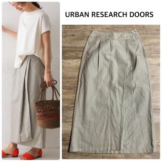 アーバンリサーチドアーズ(URBAN RESEARCH DOORS)の【URBAN RESEARCH DOORS】コットンリネン巻き風ロングスカート(ロングスカート)