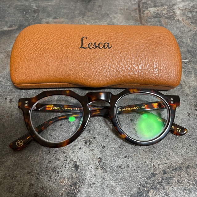 Lesca レスカ mod.PICA ピカ クラウンパント べっ甲柄 ブラウン