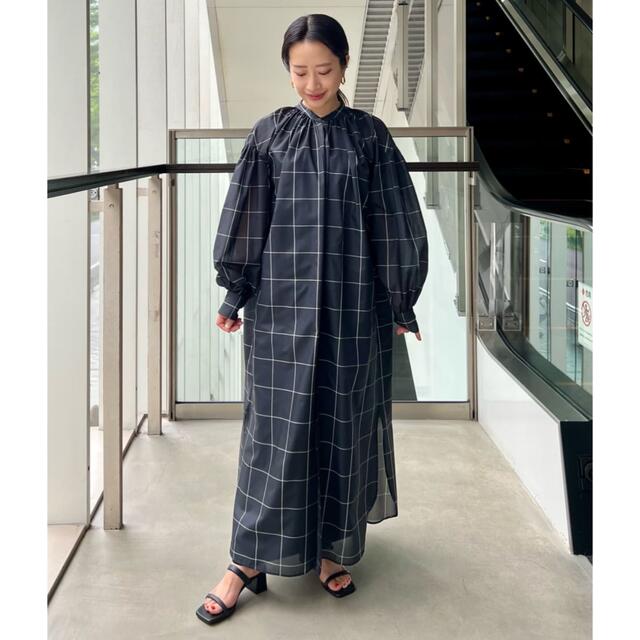 hyke PLAID GATHERED DRESS チェック ワンピース tic-guinee.net