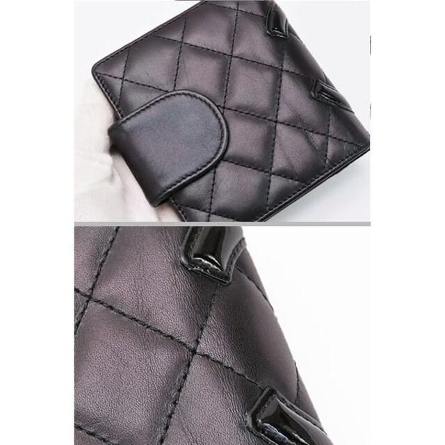 物品 CHANEL カンボンライン がま口 マトラッセ ロゴ 折り財布