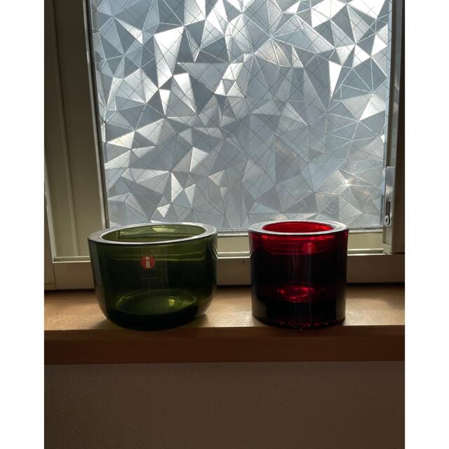 iittala(イッタラ)の※ゆき様専用※イッタラ　キャンドルホルダー(クランベリー、モスグリーン) コスメ/美容のリラクゼーション(キャンドル)の商品写真