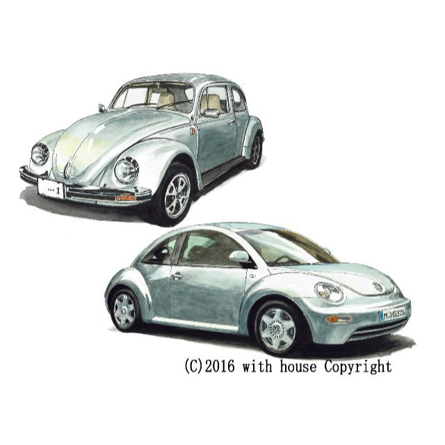 GC-1957 VWビートル限定版画サイン額装作家平右ヱ門