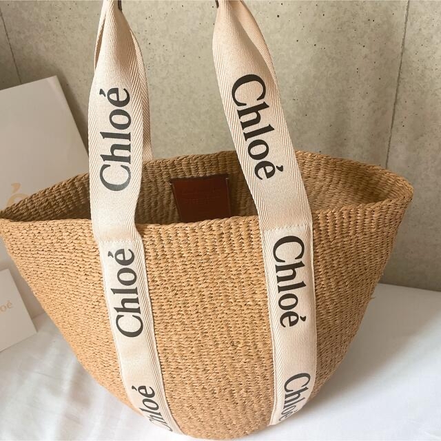 トートバッグChloe woody ラージ かごバッグ