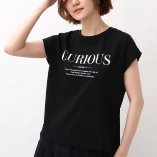 グローブ(grove)のフレンチスリーブロゴTシャツ　ブラック(Tシャツ(半袖/袖なし))