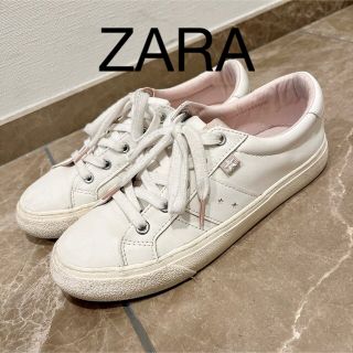 ZARA スニーカー 白(ホワイト)×スモーキーピンク 23.5-24.0cm