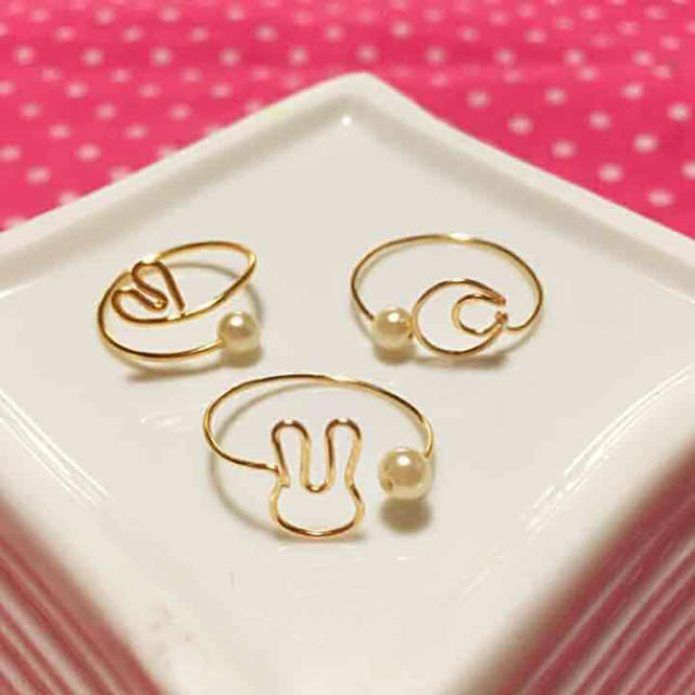 うさぎring(ˊ˘ˋ*)✧‧˚ ハンドメイドのアクセサリー(リング)の商品写真