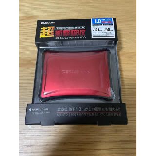 エレコム(ELECOM)の【新品未使用】ELECOM ZEROSHOCKハードディスク 外付けHDD(PC周辺機器)