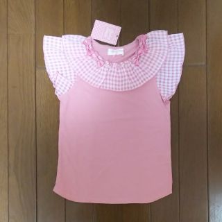 シャーリーテンプル(Shirley Temple)のシャーリーテンプル ギンガム フリル カットソー 110(Tシャツ/カットソー)