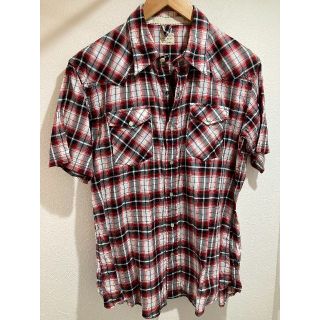 バックナンバー(BACK NUMBER)の【試着のみ】BACK NUMBER 半そでチェックシャツ Lサイズ(シャツ)
